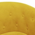 vidaXL Fotoliu tip cuvă cu taburet, galben, catifea