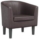vidaXL Fotoliu tip cuvă, maro, piele ecologică vidaXL Fotoliu tip cuvă, maro, piele ecologică