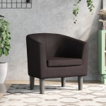 vidaXL Fotoliu tip cuvă, maro, piele ecologică vidaXL Fotoliu tip cuvă, maro, piele ecologică