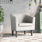 vidaXL Fotoliu tip cuvă, alb, piele ecologică vidaXL Fotoliu tip cuvă, alb, piele ecologică