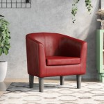 vidaXL Fotoliu tip cuvă, roșu vin, piele ecologică vidaXL Fotoliu tip cuvă, roșu vin, piele ecologică