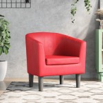 vidaXL Fotoliu tip cuvă, roșu, piele ecologică vidaXL Fotoliu tip cuvă, roșu, piele ecologică
