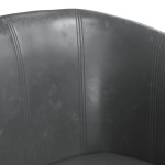 vidaXL Fotoliu tip cuvă cu taburet, gri, piele ecologică