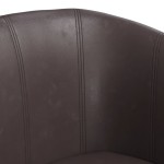 vidaXL Fotoliu tip cuvă cu taburet, maro, piele ecologică vidaXL Fotoliu tip cuvă cu taburet, maro, piele ecologică