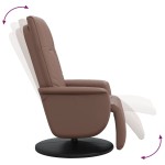 vidaXL Fotoliu rabatabil cu suport de picioare, maro, piele ecologică