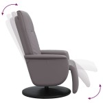 vidaXL Fotoliu rabatabil cu suport de picioare, gri, piele ecologică vidaXL Fotoliu rabatabil cu suport de picioare, gri, piele ecologică