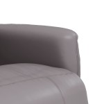 vidaXL Fotoliu rabatabil cu suport de picioare, gri, piele ecologică vidaXL Fotoliu rabatabil cu suport de picioare, gri, piele ecologică