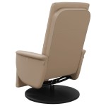 vidaXL Fotoliu rabatabil cu suport picioare cappuccino piele ecologică