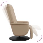 vidaXL Fotoliu rabatabil cu suport picioare cappuccino piele ecologică