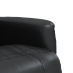 vidaXL Fotoliu rabatabil cu suport de picioare, negru, piele ecologică
