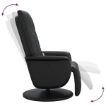 vidaXL Fotoliu de masaj rabatabil, cu taburet, negru, piele ecologică