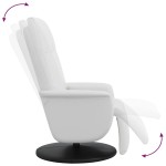 vidaXL Fotoliu de masaj rabatabil, cu taburet, alb, piele ecologică