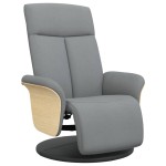 vidaXL Fotoliu rabatabil cu suport de picioare, gri deschis, textil vidaXL Fotoliu rabatabil cu suport de picioare, gri deschis, textil