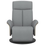 vidaXL Fotoliu rabatabil cu suport de picioare, gri deschis, textil vidaXL Fotoliu rabatabil cu suport de picioare, gri deschis, textil