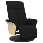 vidaXL Fotoliu rabatabil cu suport de picioare, negru, textil