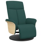 vidaXL Fotoliu rabatabil cu suport de picioare, verde închis, textil