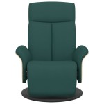 vidaXL Fotoliu rabatabil cu suport de picioare, verde închis, textil
