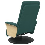 vidaXL Fotoliu rabatabil cu suport de picioare, verde închis, textil