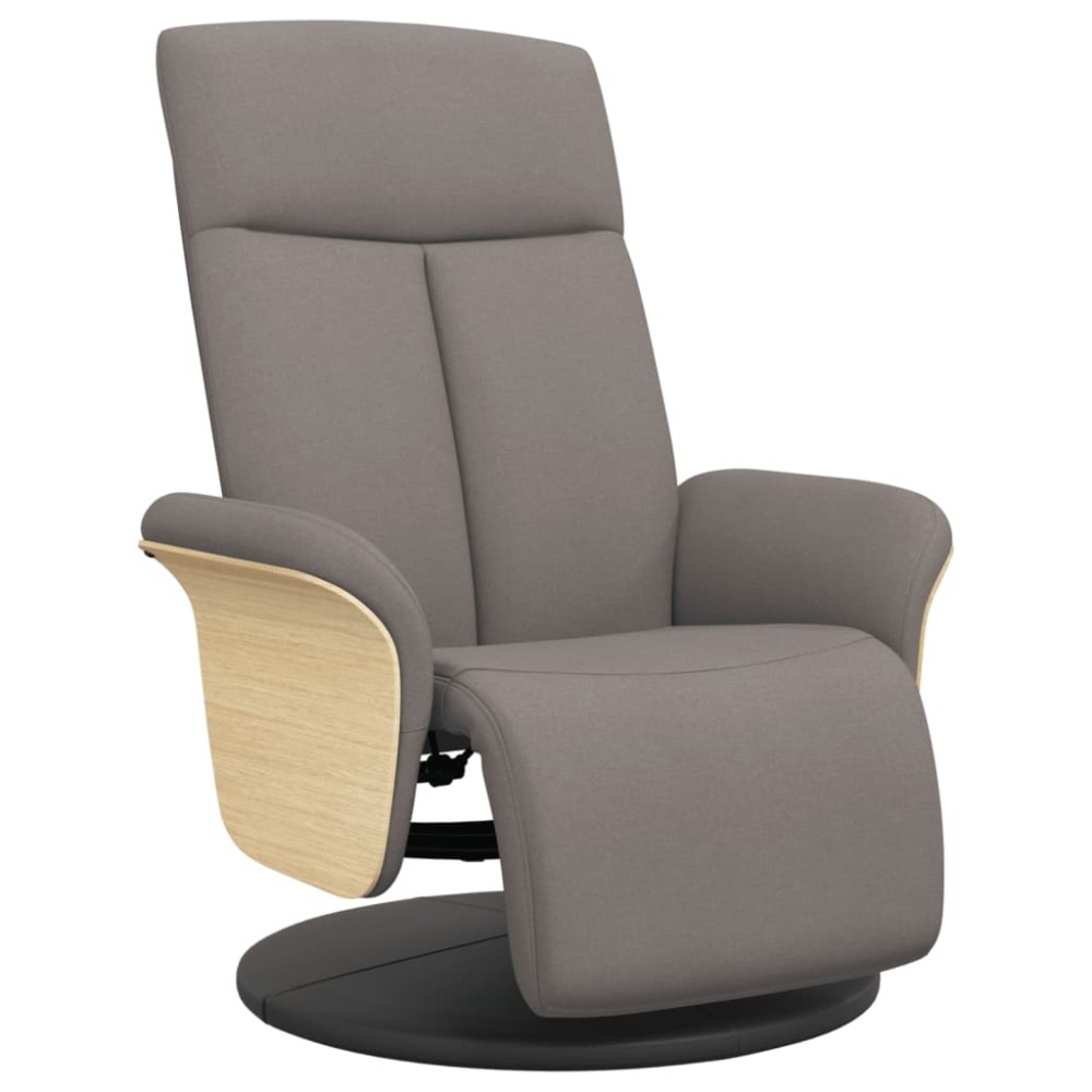 vidaXL Fotoliu rabatabil cu suport de picioare, gri taupe, textil