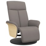 vidaXL Fotoliu rabatabil cu suport de picioare, gri taupe, textil vidaXL Fotoliu rabatabil cu suport de picioare, gri taupe, textil