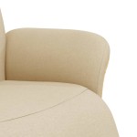 vidaXL Scaun rabatabil cu suport pentru picioare crem material textil vidaXL Scaun rabatabil cu suport pentru picioare crem material textil