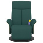 vidaXL Fotoliu masaj rabatabil cu suport picioare verde închis textil