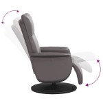 vidaXL Fotoliu rabatabil cu suport de picioare, gri, piele ecologică vidaXL Fotoliu rabatabil cu suport de picioare, gri, piele ecologică