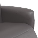 vidaXL Fotoliu rabatabil cu suport de picioare, gri, piele ecologică vidaXL Fotoliu rabatabil cu suport de picioare, gri, piele ecologică