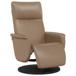 vidaXL Fotoliu rabatabil cu suport picioare cappuccino piele ecologică