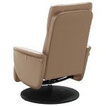 vidaXL Fotoliu rabatabil cu suport picioare cappuccino piele ecologică
