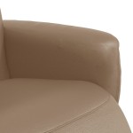 vidaXL Fotoliu rabatabil cu suport picioare cappuccino piele ecologică