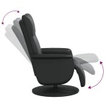 vidaXL Fotoliu rabatabil cu suport de picioare, negru, piele ecologică