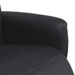 vidaXL Fotoliu rabatabil cu suport de picioare, negru, piele ecologică