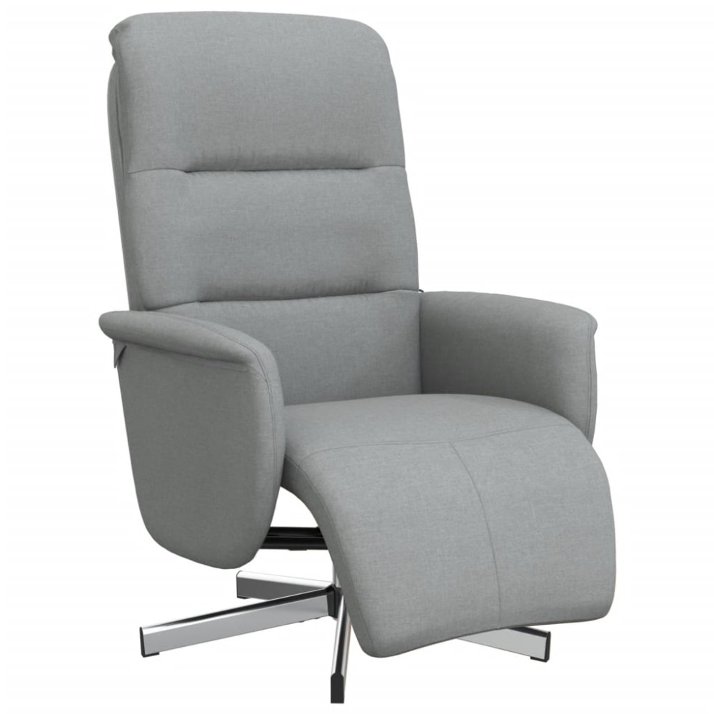 vidaXL Fotoliu rabatabil cu suport de picioare, gri deschis, textil