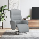 vidaXL Fotoliu rabatabil cu suport de picioare, gri deschis, textil vidaXL Fotoliu rabatabil cu suport de picioare, gri deschis, textil