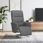 vidaXL Fotoliu rabatabil cu suport de picioare, gri închis, textil vidaXL Fotoliu rabatabil cu suport de picioare, gri închis, textil