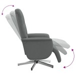 vidaXL Fotoliu rabatabil cu suport de picioare, gri închis, textil vidaXL Fotoliu rabatabil cu suport de picioare, gri închis, textil