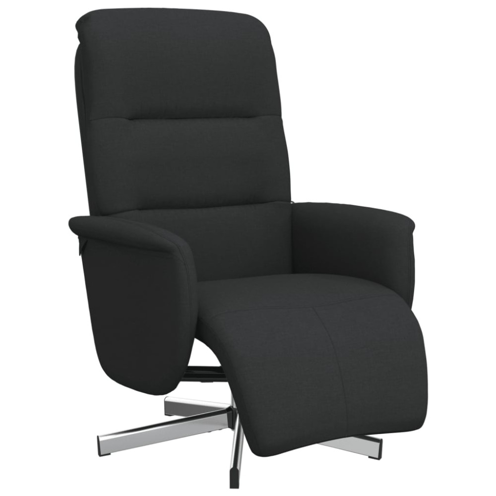 vidaXL Fotoliu rabatabil cu suport de picioare, negru, textil