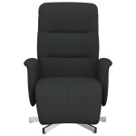 vidaXL Fotoliu rabatabil cu suport de picioare, negru, textil