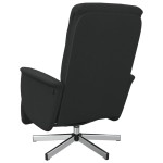 vidaXL Fotoliu rabatabil cu suport de picioare, negru, textil