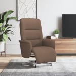 vidaXL Fotoliu rabatabil cu suport de picioare, maro, textil