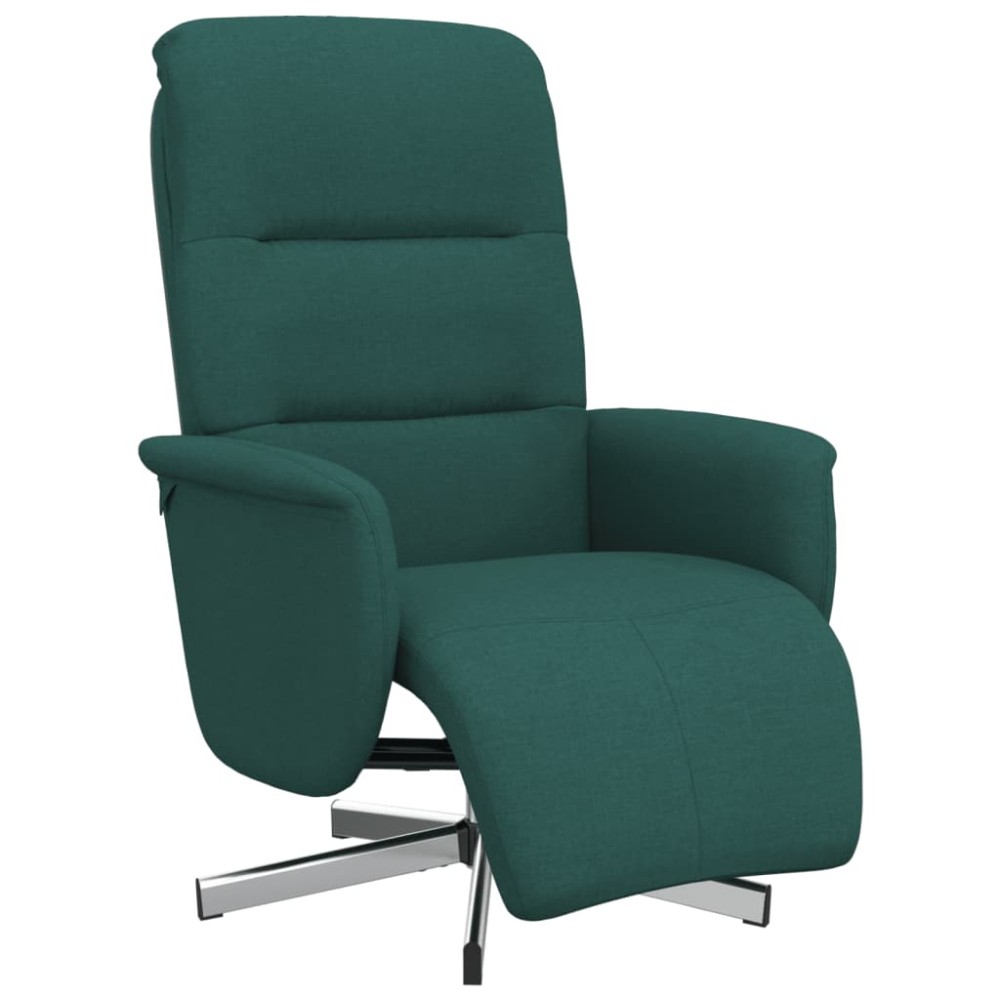 vidaXL Fotoliu rabatabil cu suport de picioare, verde închis, textil