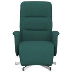 vidaXL Fotoliu rabatabil cu suport de picioare, verde închis, textil