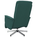 vidaXL Fotoliu rabatabil cu suport de picioare, verde închis, textil