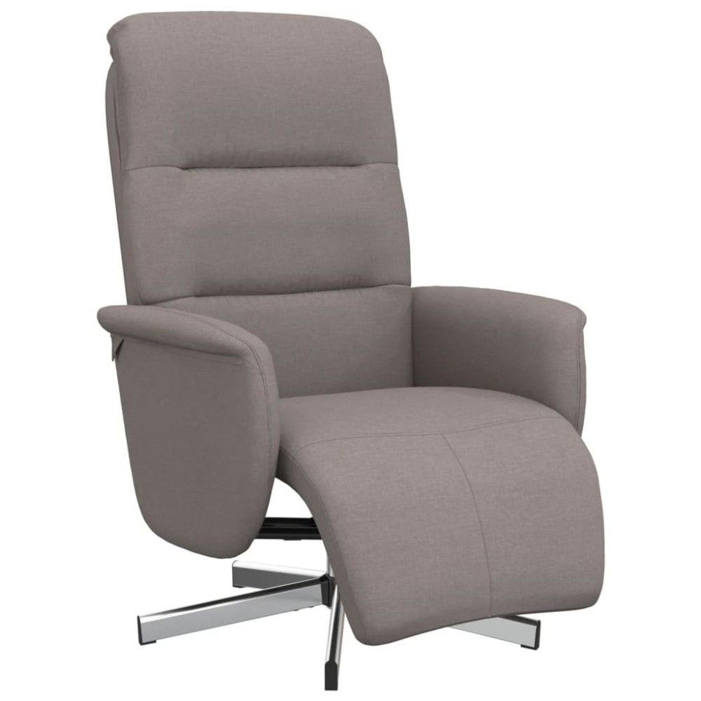 vidaXL Fotoliu rabatabil cu suport de picioare, gri taupe, textil