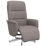 vidaXL Fotoliu rabatabil cu suport de picioare, gri taupe, textil vidaXL Fotoliu rabatabil cu suport de picioare, gri taupe, textil