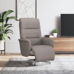 vidaXL Fotoliu rabatabil cu suport de picioare, gri taupe, textil vidaXL Fotoliu rabatabil cu suport de picioare, gri taupe, textil