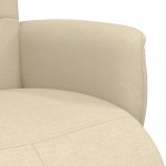 vidaXL Scaun rabatabil cu suport pentru picioare crem material textil vidaXL Scaun rabatabil cu suport pentru picioare crem material textil