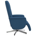 vidaXL Fotoliu rabatabil cu suport de picioare, albastru, textil