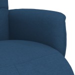 vidaXL Fotoliu rabatabil cu suport de picioare, albastru, textil